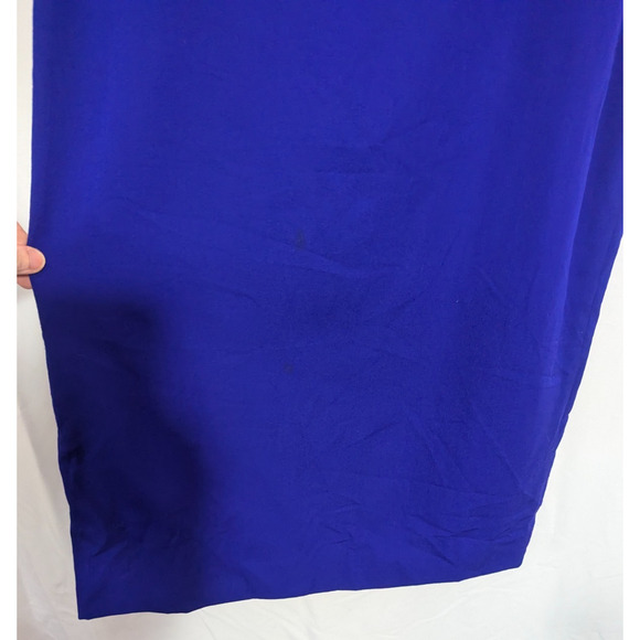 Vtg 90s Chas Reed & Company Cobalt Blue Worsted Wool Long Pencil Skirt Sz 14 P1 - Picture 3 of 5